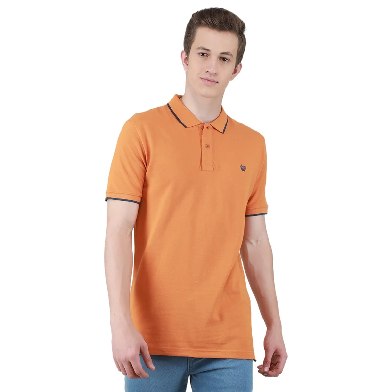 Duke Urban Men Half Sleeve Cotton T-shirt (LF5898) Sun City / L / Solid
