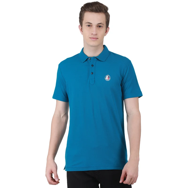 Duke Stardust Men Half Sleeve Cotton T-shirt (ONLF247) Petrol Blue / XXL / Solid