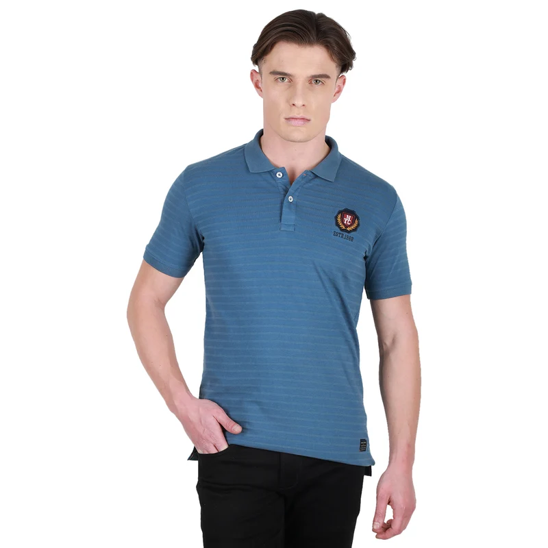 Duke Stardust Men Half Sleeve Cotton Tshirt (4232) Denim / 3XL / Striped