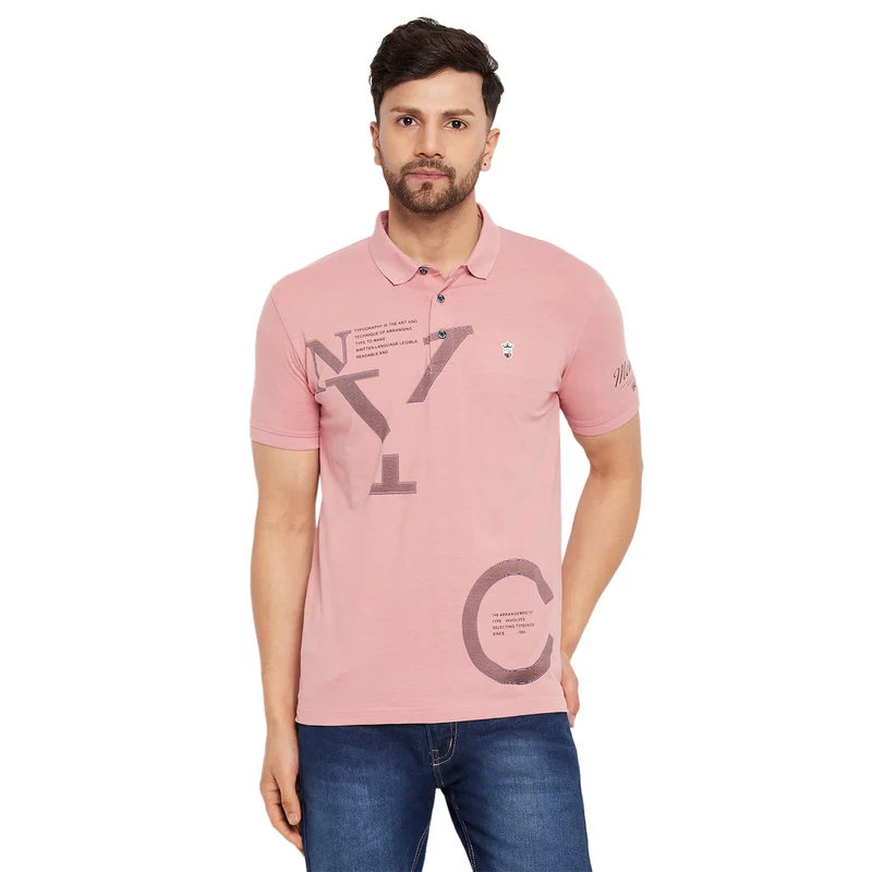 Duke Stardust Men Half Sleeve Cotton T-shirt (1117) Seashell / XXL / Printed