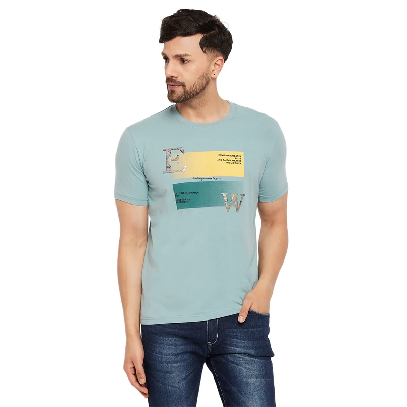 Duke Stardust Men Half Sleeve Cotton T-shirt (LF5818) Pine / XL / Printed