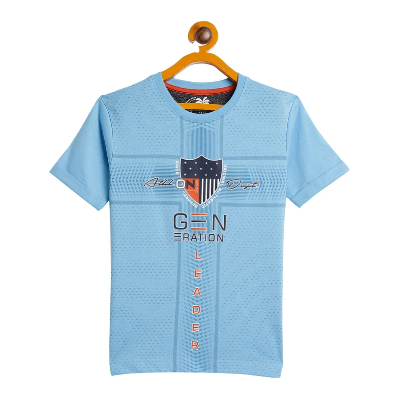 Duke Urban Boys Half Sleeve Cotton T-shirt (LF674) Alaska Blue / 34 / Printed