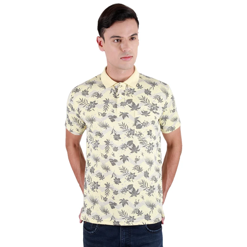 Duke Stardust Men Half Sleeve Cotton Tshirt (1245) Butter / XXL / Printed
