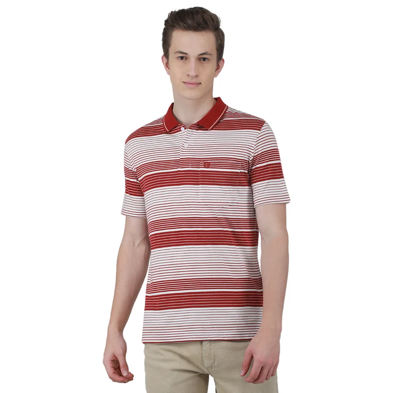 Duke Stardust Men Half Sleeve Cotton T-shirt (LF5847) Mineral / XXL / Striped