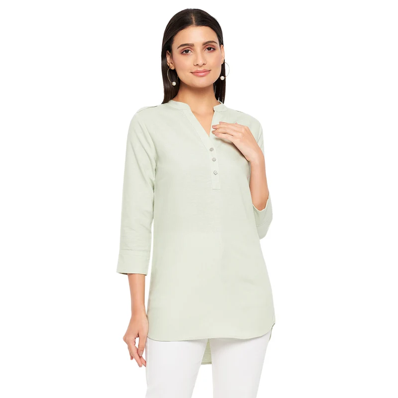 Duke Urban Women 3/4 Sleeve Solid Tunic (SDX4110) Mint / S / Solid