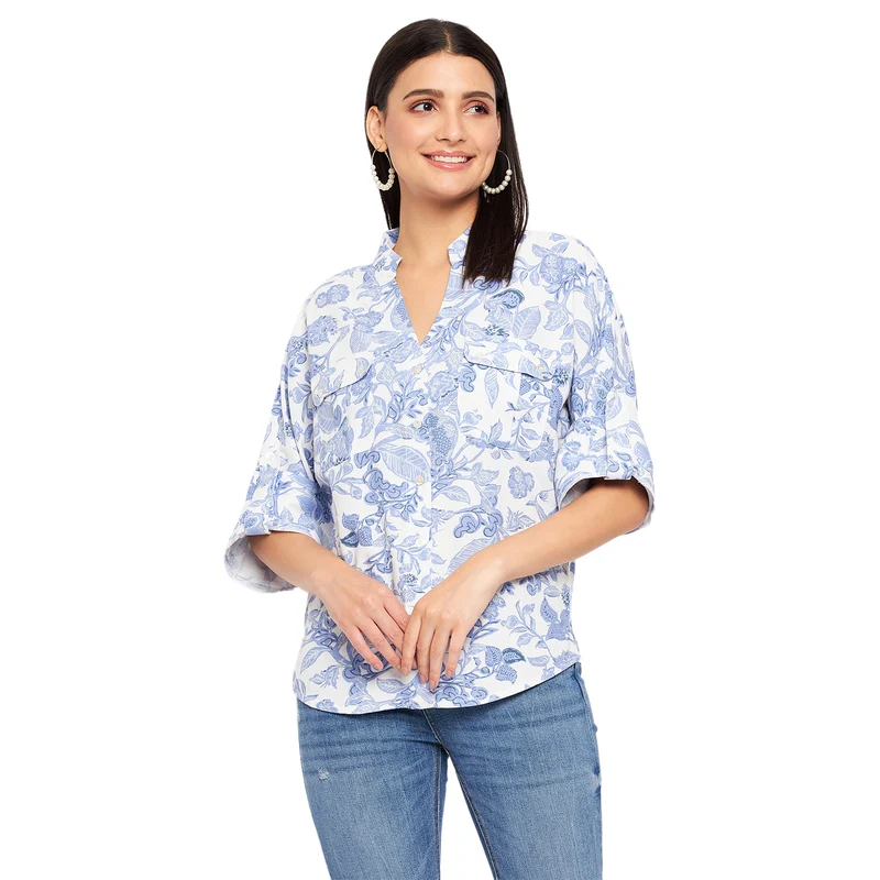 Duke Stardust Women 3/4th Sleeve Printed Shirt (SDX3267) Off White / S / Printed