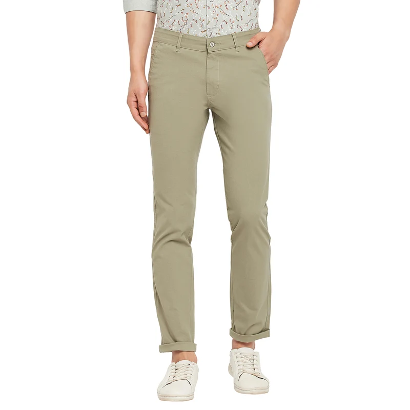 Duke Urban Men Slim Fit Cotton Trousers (SDT4580) Pista / 36 / Solid
