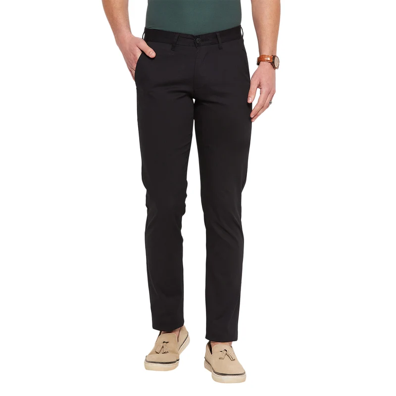 Duke Urban Men Expendable Waist Slim Fit Trousers (SDT4569) Midnight Blue / 30 / Solid