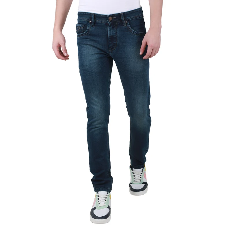 Duke Urban Men Slim Fit Stretchable Jeans (SDD5509) Medium Blue / 32 / Washed