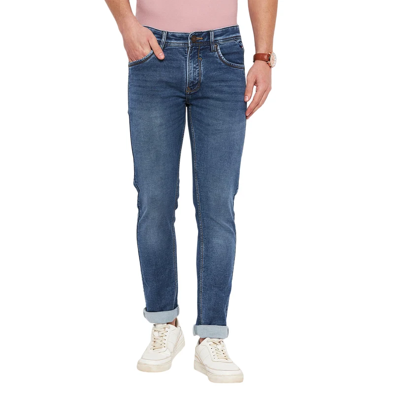 Duke Stardust Men Slim Fit Stretchable Jeans (SDD5510) Medium Blue / 32 / Washed