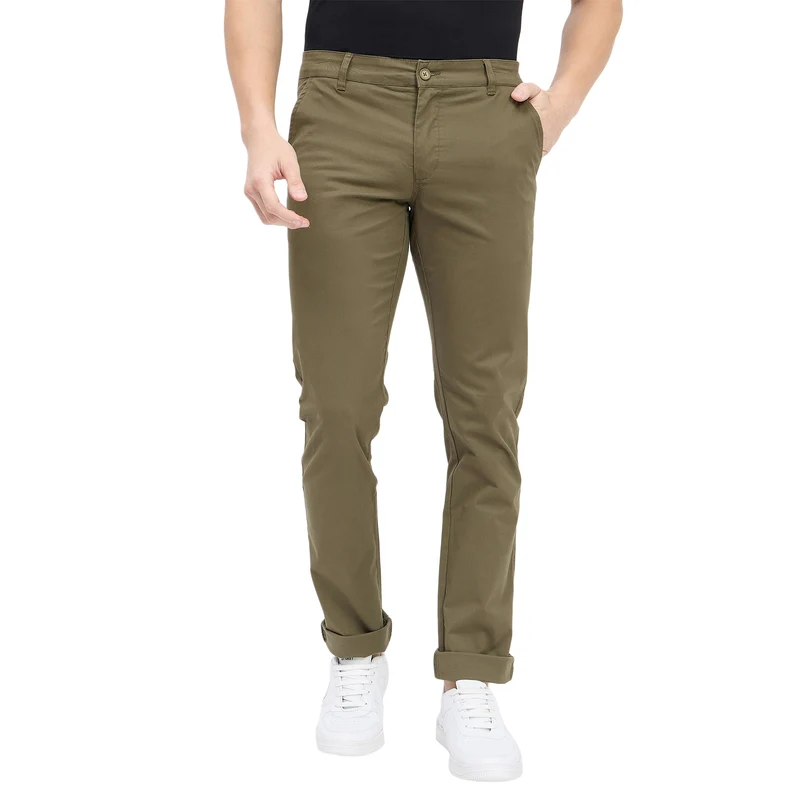 Duke Urban Men Chinos Trousers (SDT4576) Olive / 30 / Solid