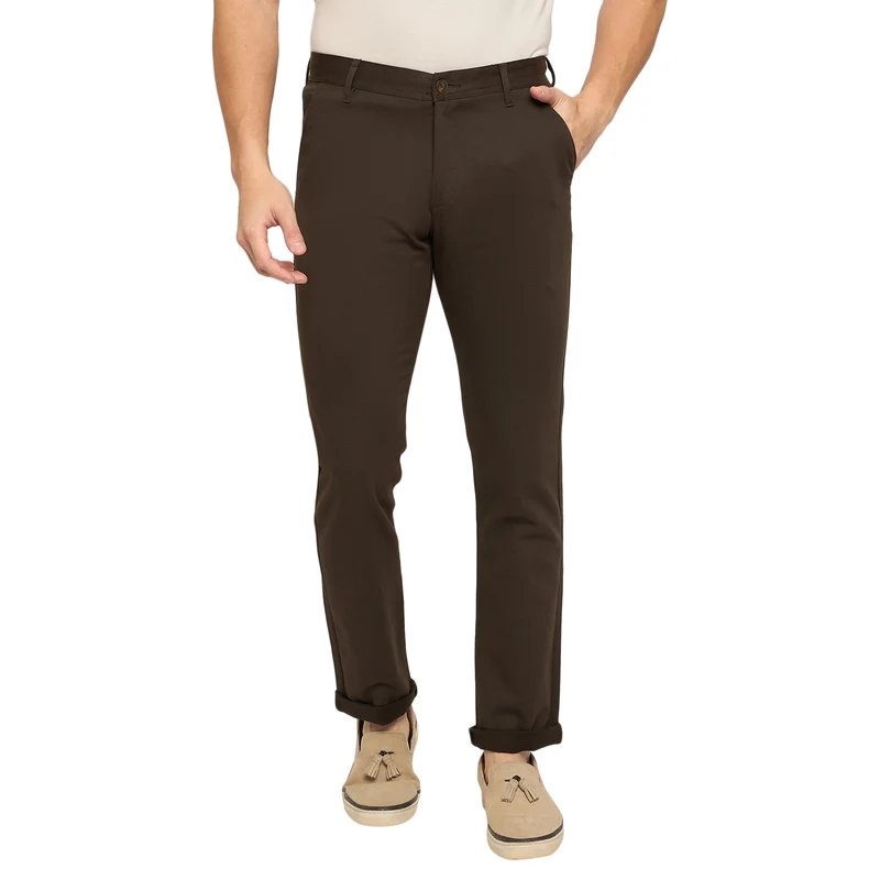 Duke Urban Men Flatfront Narrowfit Chinos Trousers (SDT4570) D.Olive / 38 / Solid