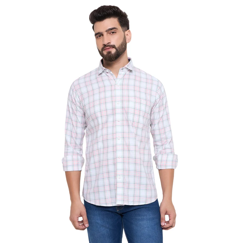 Duke Urban Men Full Sleeve Cotton Shirt (SDO8CKF) Pink / L / Checkered