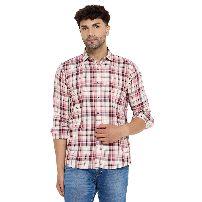 Duke Urban Men Full Sleeve Cotton Shirt (SDO8CKG) Rust / XL / Checkered