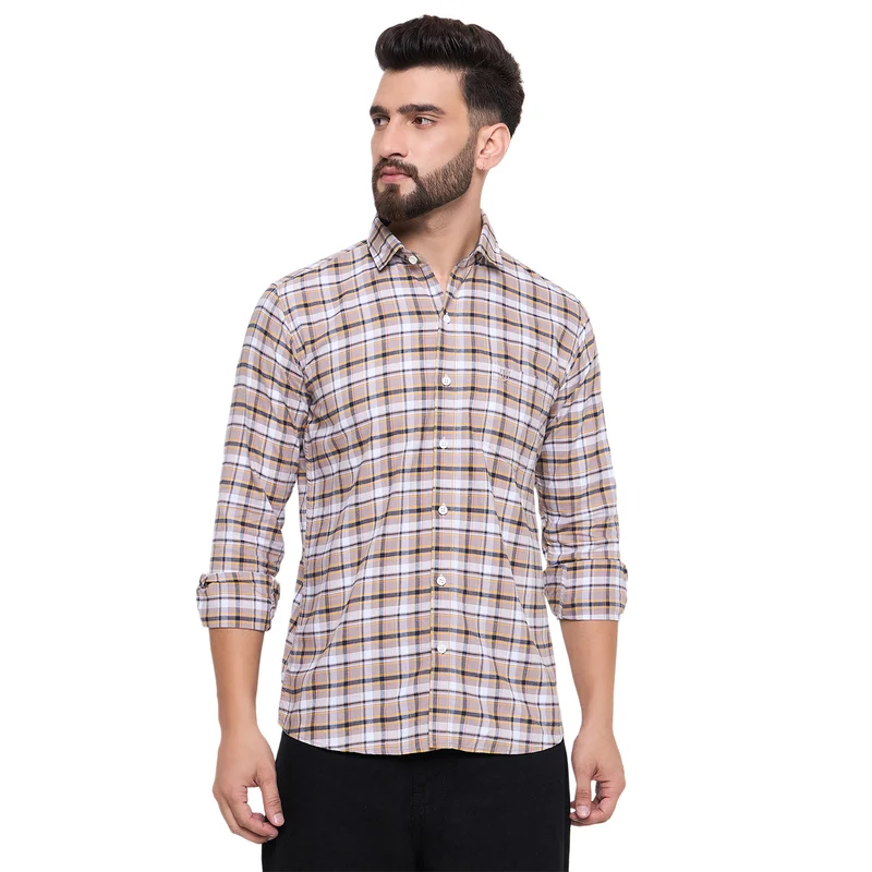 Duke Urban Men Full Sleeve Cotton Shirt (SDO8CKI) Grey / L / Checkered