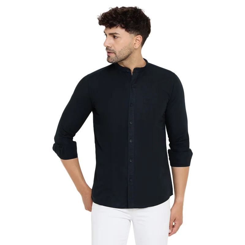 Duke Urban Men Full Sleeve Cotton Shirt (SDO8PLSC) Black / XXL / Solid