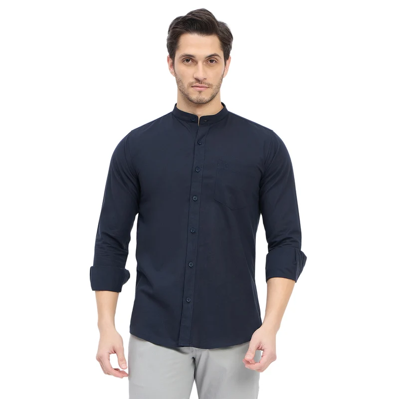 Duke Urban Men Full Sleeve Cotton Shirt (SDO8PLSC) Navy / L / Solid