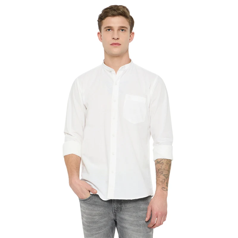 Duke Urban Men Full Sleeve Cotton Shirt (SDO8PLSC) White / XL / Solid