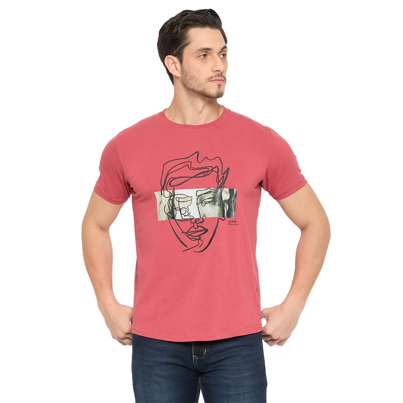 Duke Strardust Men Half Sleeve Cotton T-shirt (LF7048) Mineral / XXL / Printed