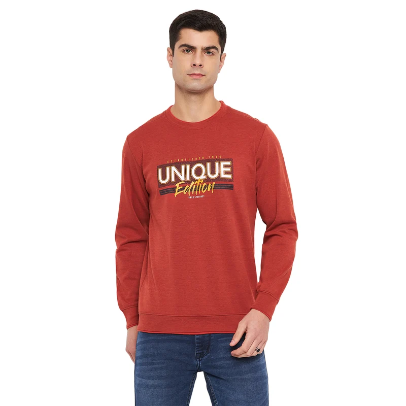Duke Urban Men Round Neck Sweatshirt (LF6257) Rust / XXL / Printed