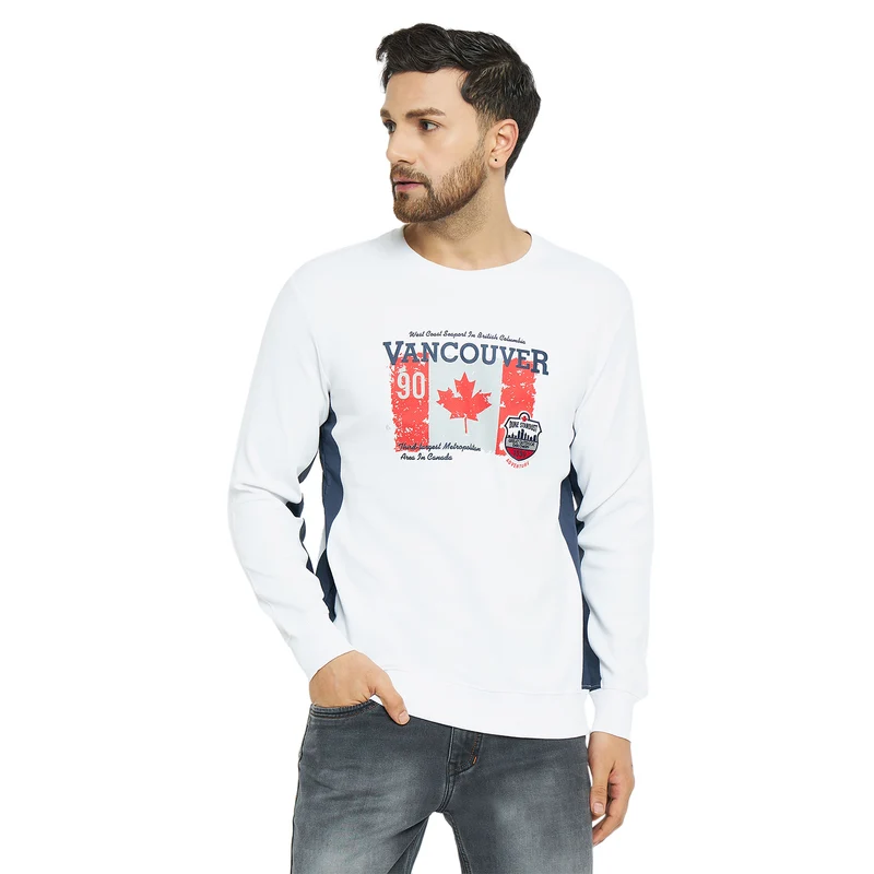 Duke Urban Men Round Neck Sweatshirt (LF6263) White / XL / Printed