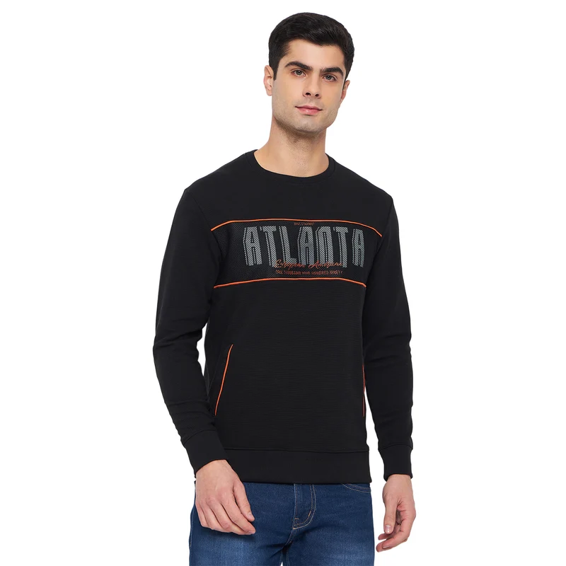 Duke Urban Men Round Neck Sweatshirt (LF6302) XL / Black / Printed