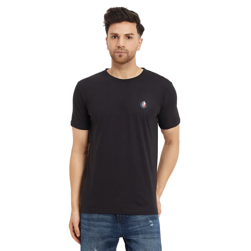 Duke Stardust Men Half Sleeve Cotton T-shirt (ONLF252) Black / M / Solid