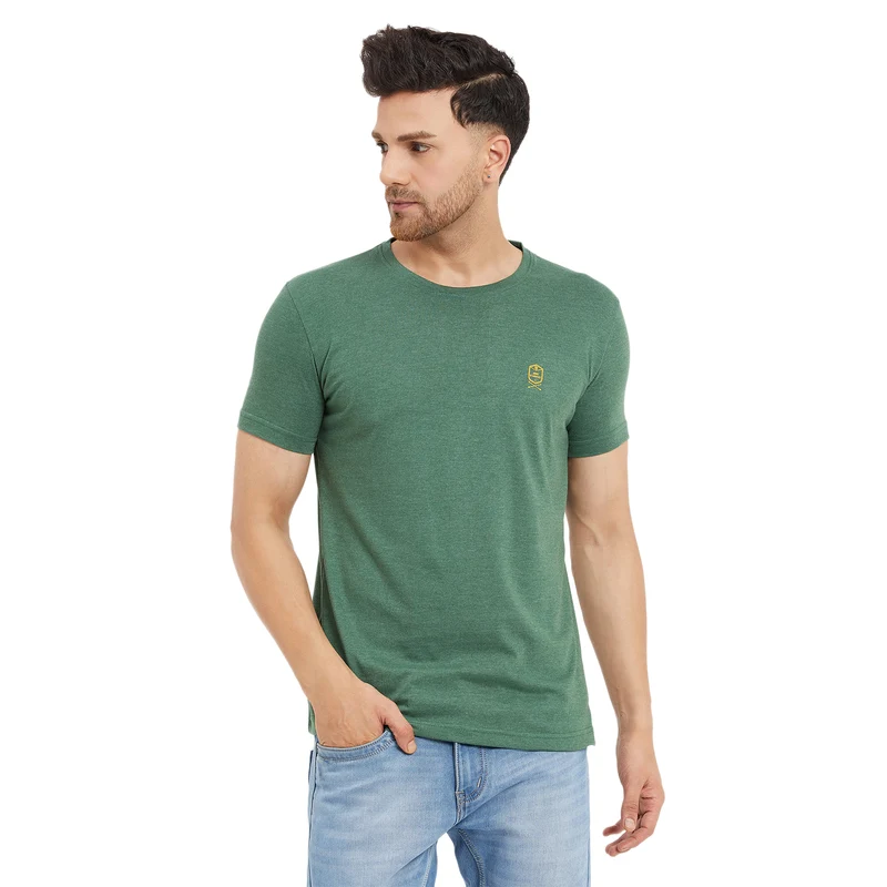 Duke Stardust Men Half Sleeve Cotton T-shirt (ONLF252) Green Mix / XXL / Solid