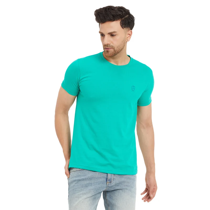 Duke Stardust Men Half Sleeve Cotton T-shirt (ONLF252) Green Moss / M / Solid