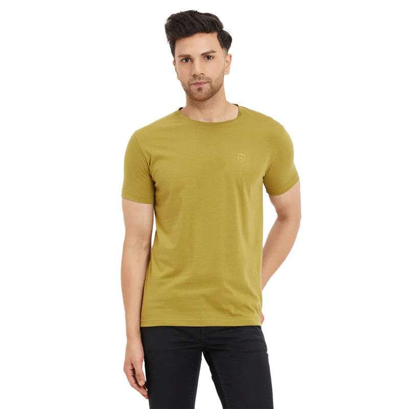 Duke Stardust Men Half Sleeve Cotton T-shirt (ONLF252) L.Olive / XXL / Solid