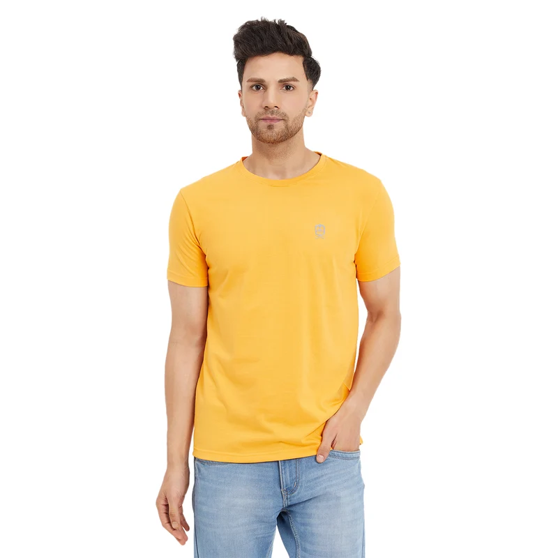Duke Stardust Men Half Sleeve Cotton T-shirt (ONLF252) Mustard / XXL / Solid