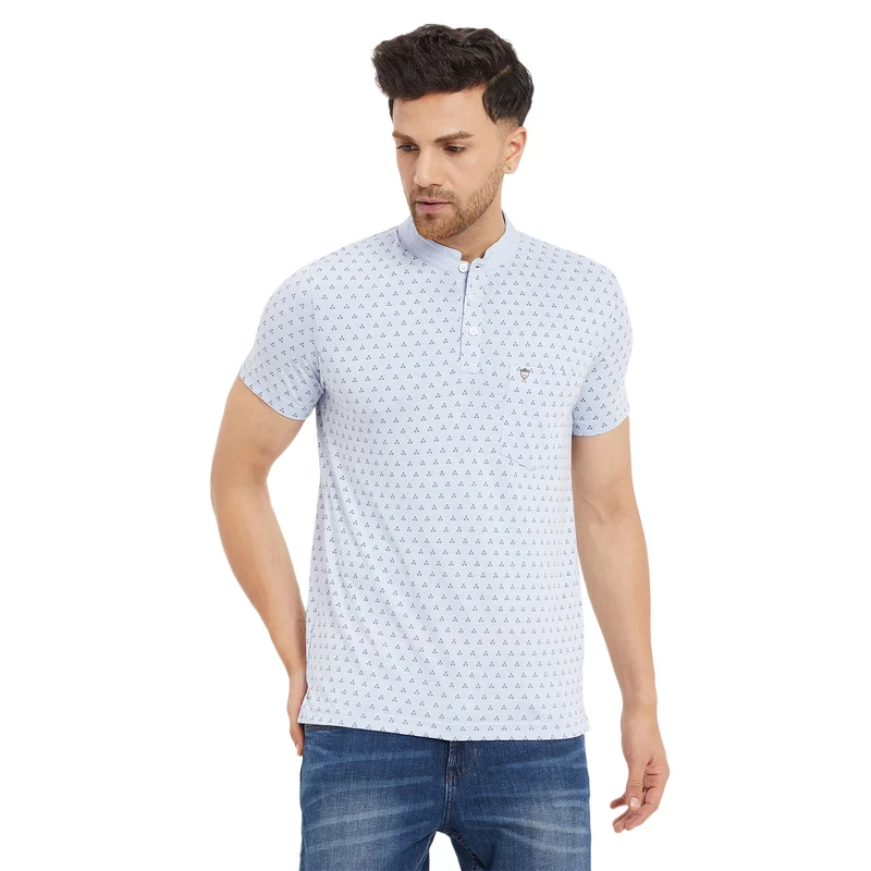 Duke Stardust Men Half Sleeve Cotton T-shirt (ONLF251) Sky Mix / M / Printed