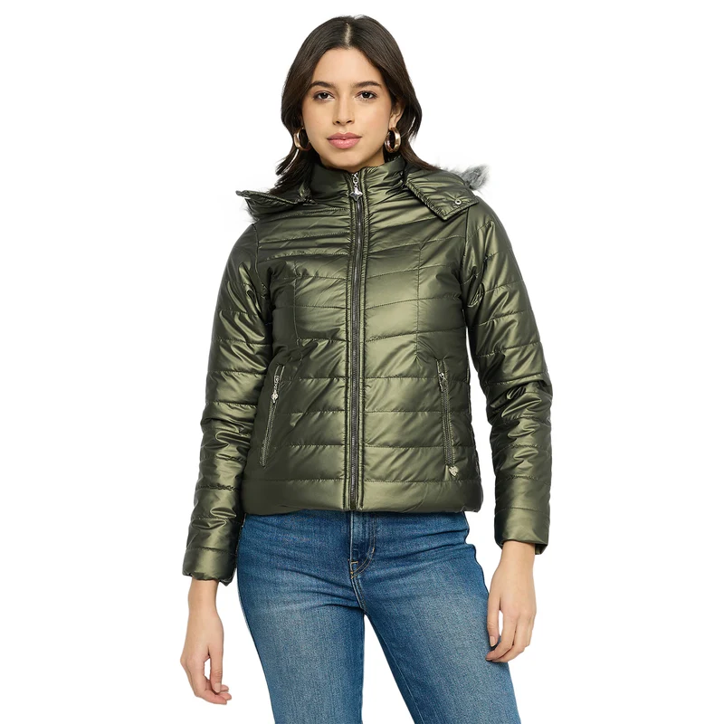 Duke Urban Women Full Sleeve Jacket (SDZ4031) Olive / XXL / Solid