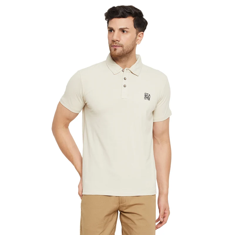 Duke Stardust Men Half Sleeve Cotton T-shirt (ONLF253) Fawn / XL / Solid