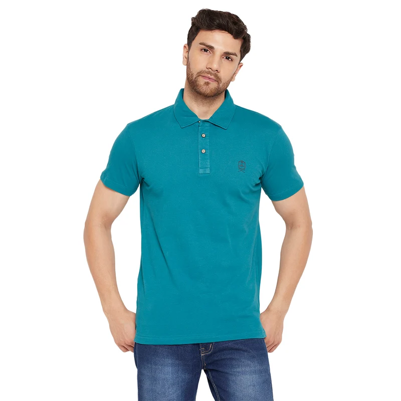 Duke Stardust Men Half Sleeve Cotton T-shirt (ONLF253) Methyl Blue / M / Solid