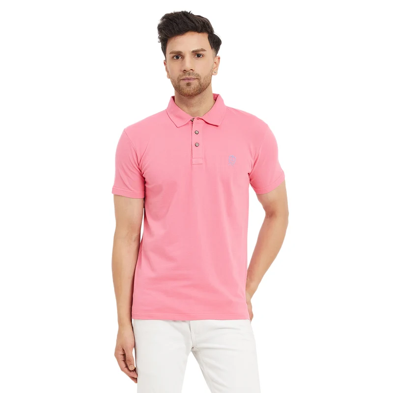 Duke Stardust Men Half Sleeve Cotton T-shirt (ONLF253) Salmon Pink / XXL / Solid