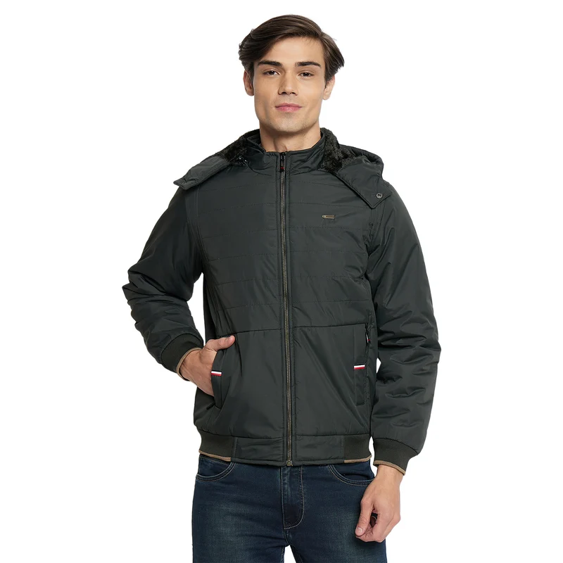 Duke Urban Men Full Sleeve Jacket (SDZ4077) Olive / L / Solid