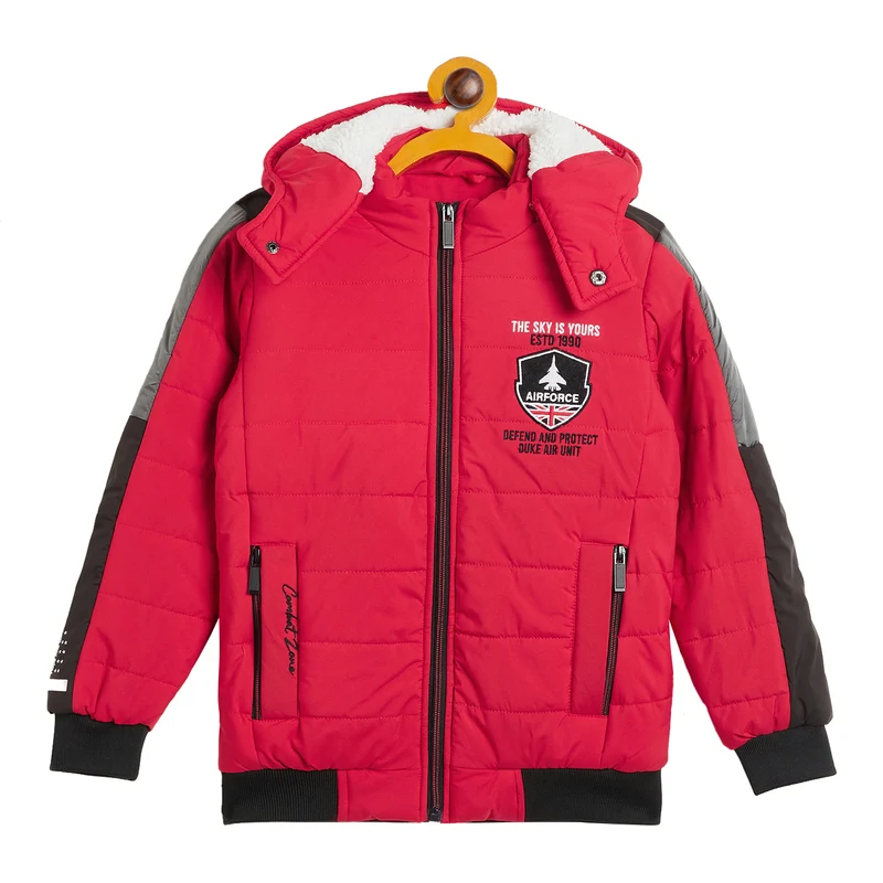 Duke Urban Boys Full Sleeve Solid Jacket (SDZ5001) Red / 28 / Solid