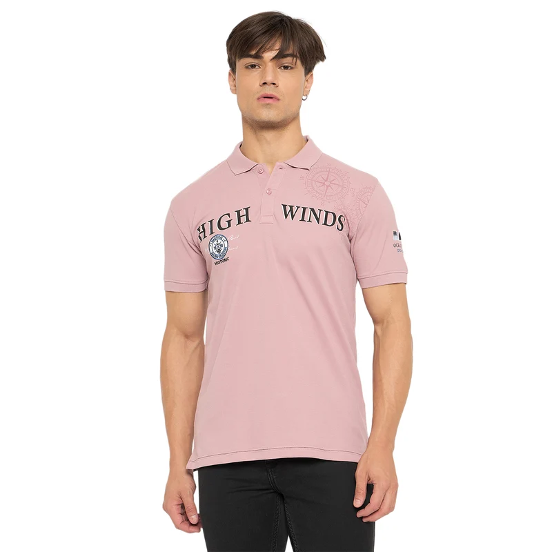 Duke Urban Men Half Sleeve Cotton T-shirt (LF7107) Mauve / XXL / Printed