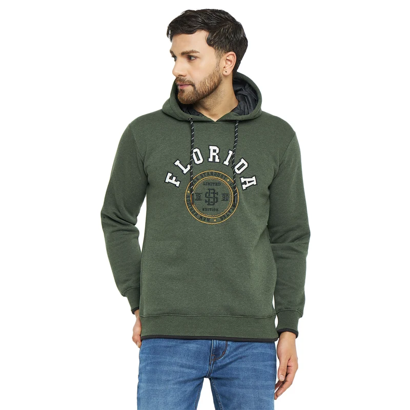 Duke Urban Men Hooded Sweatshirt (LF6230) Olive Mix / XL / Printed