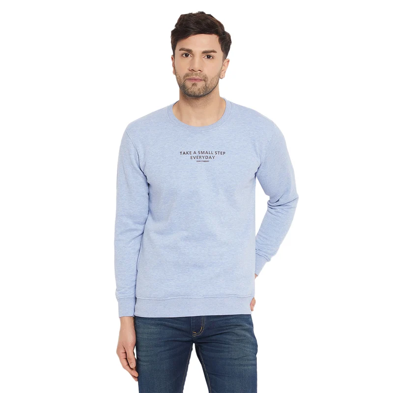 Duke Urban Men Round Neck Sweatshirt (LF6239) Sky Mix / S / Printed