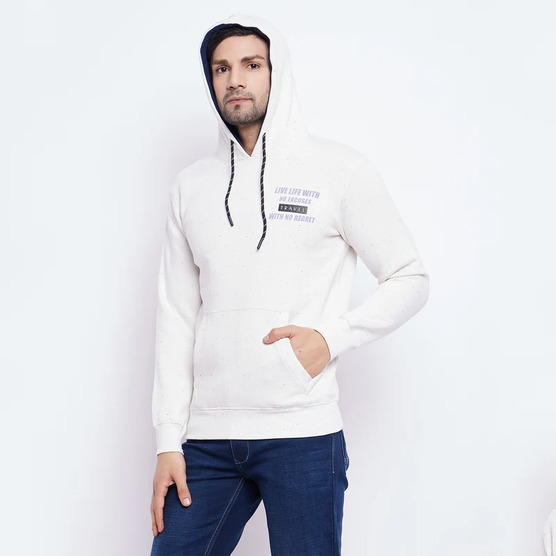 Duke Urban Men Hooded Sweatshirt (LF6250) Off White Nap / M / Printed