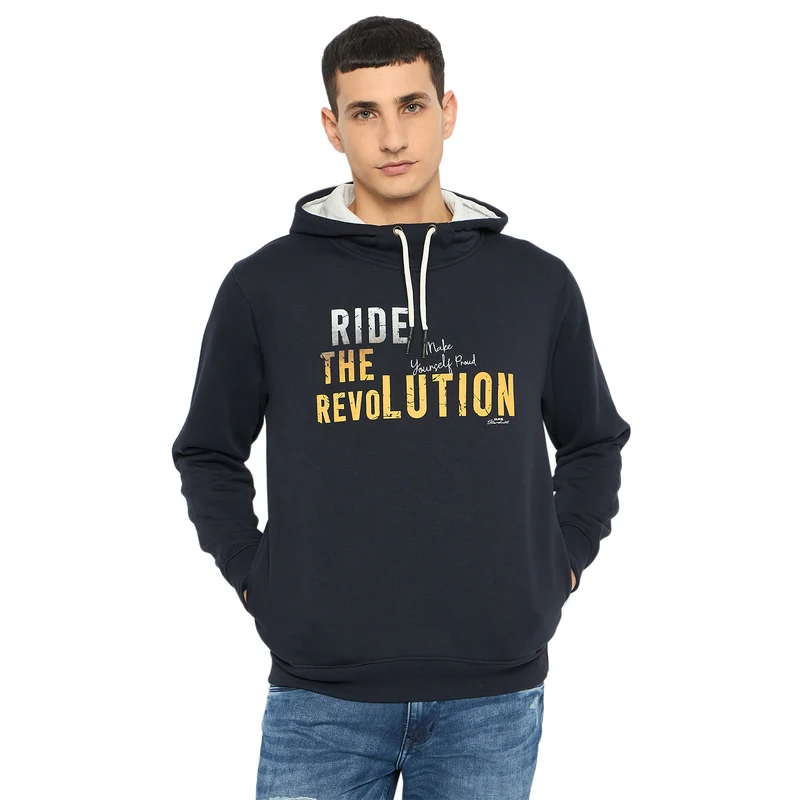 Duke Urban Men Hooded Sweatshirt (LF6266) Navy / S / Printed