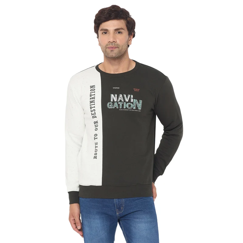 Duke Urban Men Round Neck Sweatshirt (LF6282) Military / XXL / Printed