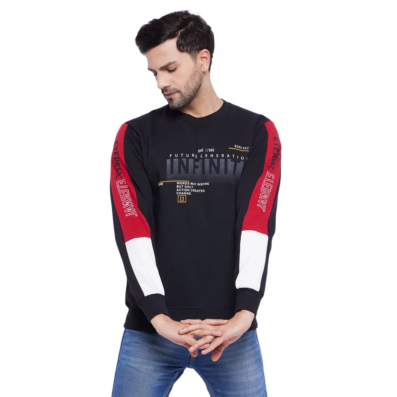 Duke Urban Men Round Neck Sweatshirt (LF6284) Black / M / Printed