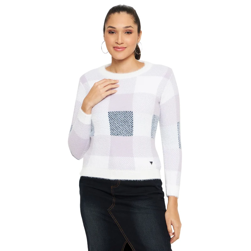 Duke Urban Women Full Sleeve Pullover (SDS1242) Lavender / L / Self Design