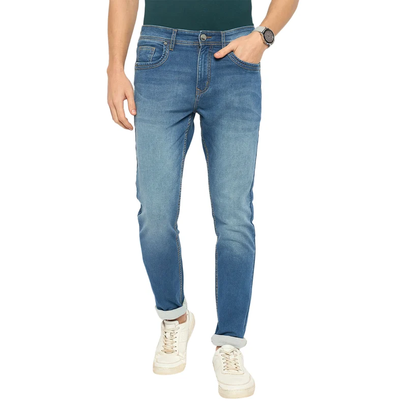 Duke Urban Men Slim Fit Stretchable Jeans (SDD5542) L. Blue / 36 / Washed