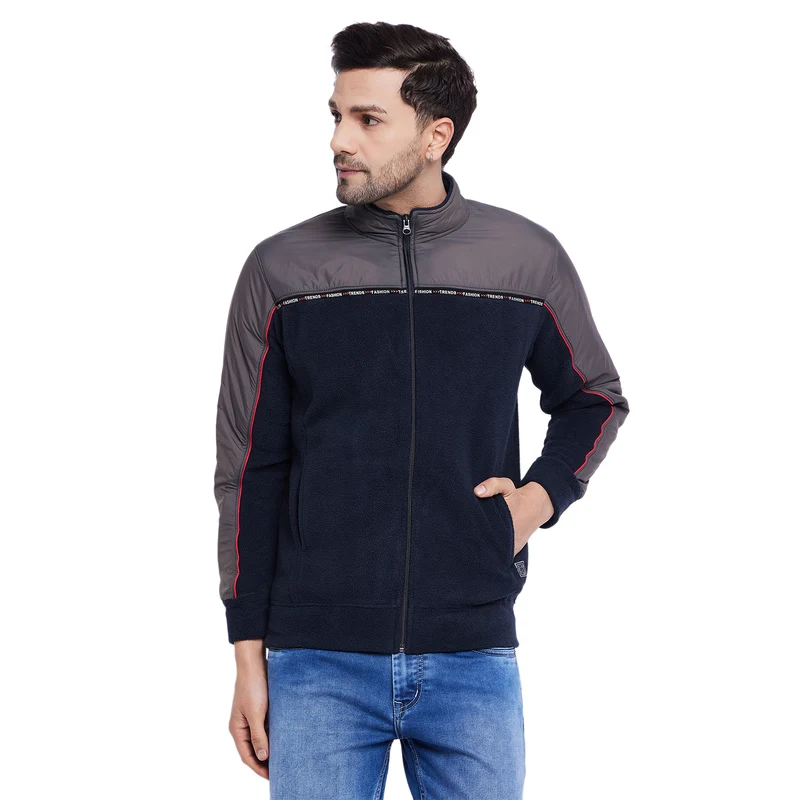 Duke Urban Men Zipper Sweatshirt (LF6253) Navy / XXL / Solid