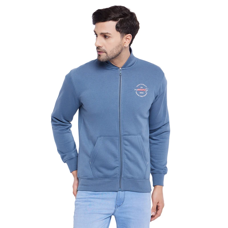 Duke Urban Men Zipper Sweatshirt (LF6294) Air Force / M / Solid