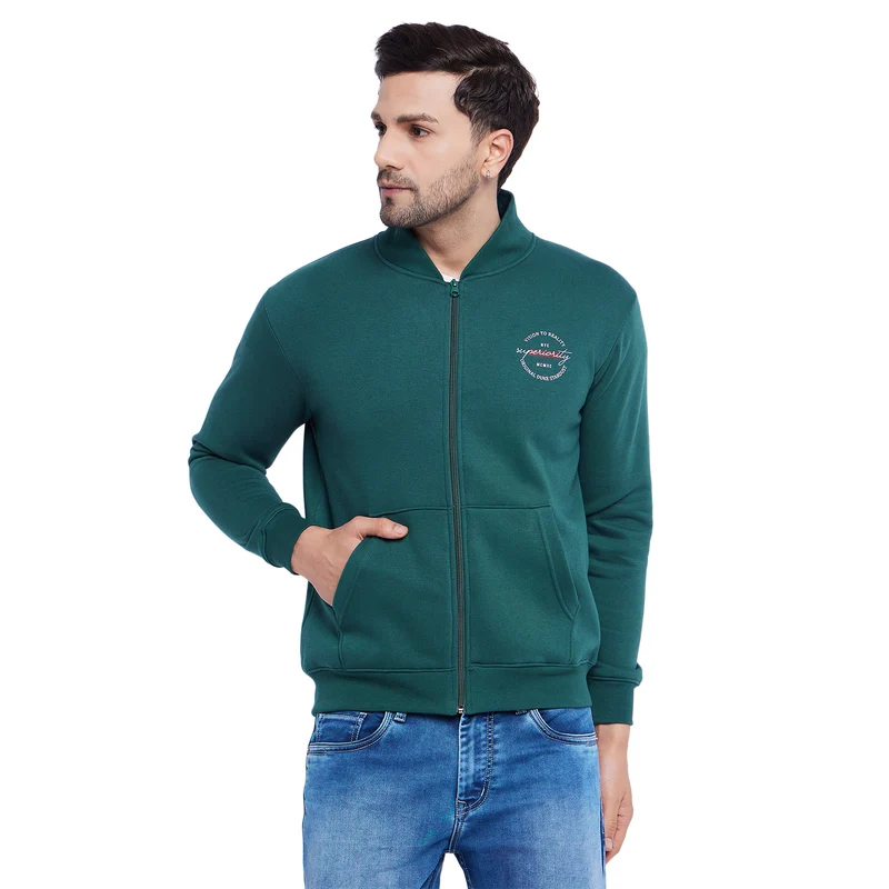 Duke Urban Men Zipper Sweatshirt (LF6294) Teal / M / Solid